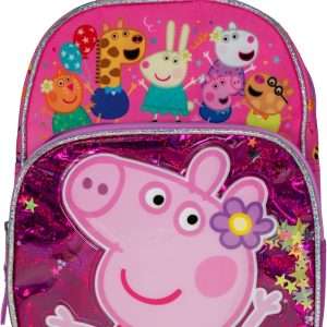 AI ACCESSORY INNOVATIONS Peppa Pig 10” Mini Backpack, Girls Mini Travel Bag Featuring Floating Shaker Confetti, Pink - 1