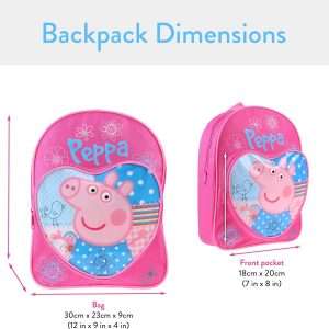 Peppa Pig Backpack - Girls Backpacks for School - Cute Bookbag for Kids - Pink - 5