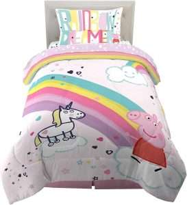 Franco Kids Bedding Super Soft Comforter and Sheet Set, 4 Piece Twin Size, Peppa Pig - 1