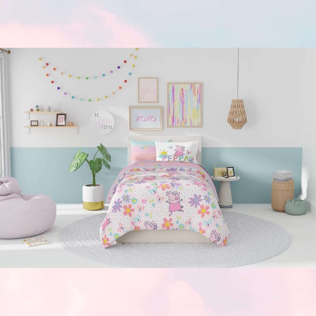 Franco Peppa Pig Kids Bedding Super Soft Comforter and Sheet Set with Sham, 5 Piece Twin Size, (Officially Licensed Product) - 6