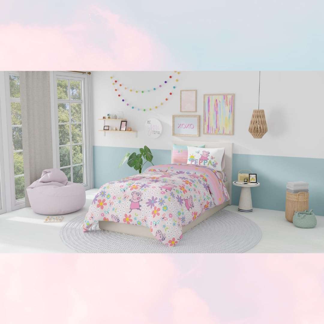 Franco Peppa Pig Kids Bedding Super Soft Comforter and Sheet Set with Sham, 5 Piece Twin Size, (Officially Licensed Product) - 7