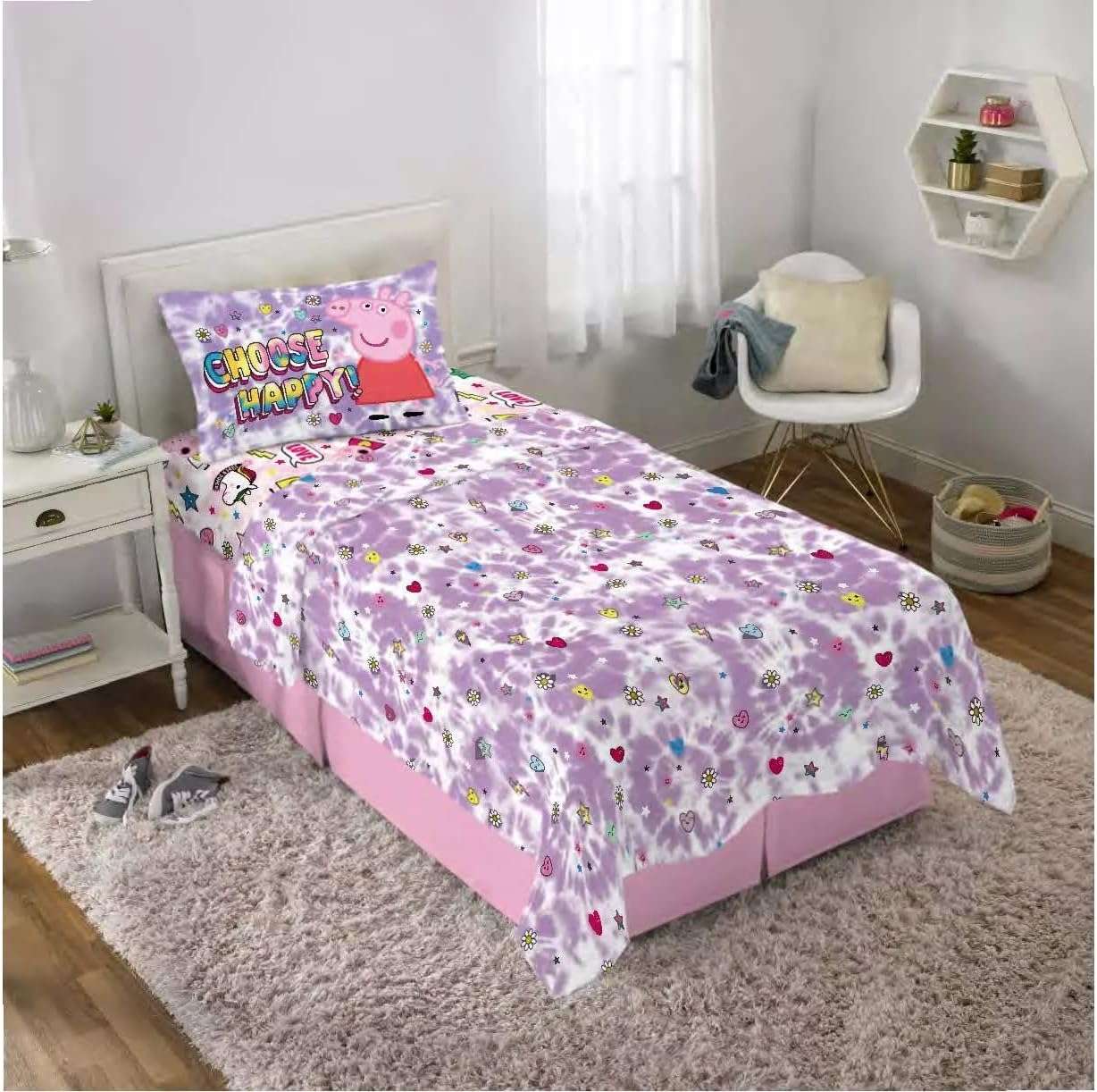 Franco Peppa Pig Twin Reversible Comforter and 3 Piece Twin Sheet Set - 2