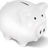 Koicaxy Piggy Bank, DIY Coin Bank for Girls Boys Kids, Ceramic Money Bank Practical Gift for Birthday, Festival, Christmas(Medium, White) - 1