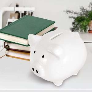 Koicaxy Piggy Bank, DIY Coin Bank for Girls Boys Kids, Ceramic Money Bank Practical Gift for Birthday, Festival, Christmas(Medium, White) - 7