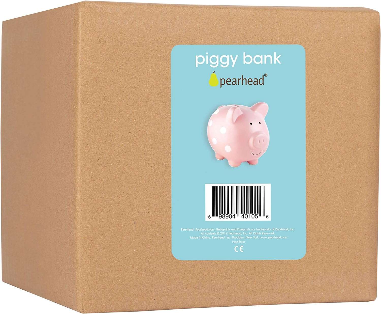 Pearhead Ceramic Piggy Bank, Baby Girl Nursery Décor, Money Bank For Kids, Baby Keepsake, Gift For New And Expecting Parents, Pink Polka Dots - 4