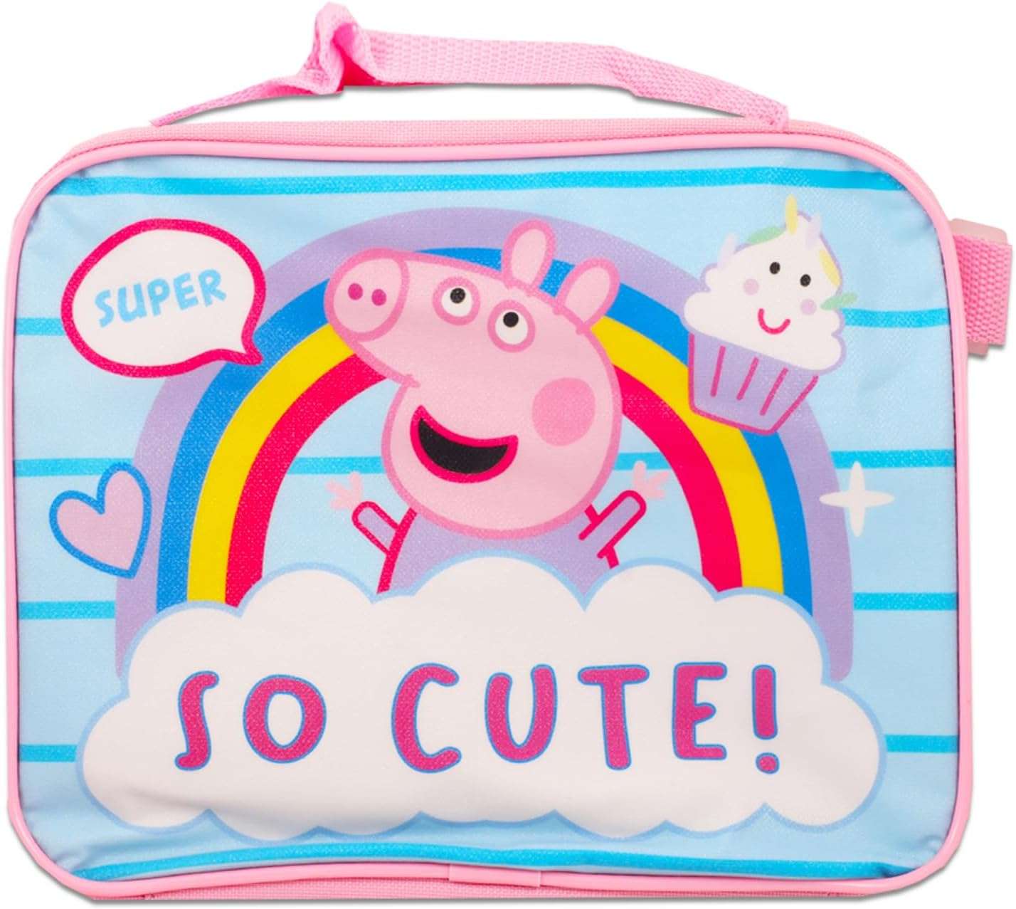 Peppa Pig Backpack Lunch Box Set For Kids, Toddlers ~ 3 Pc Bundle With Peppa Pig School Bag, Lunch Bag, And Stickers (Peppa Pig School Supplies) - 3