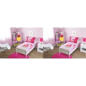 Peppa Pig - Be Nice & Kind 4 Pc Toddler Bed Set, Pink (Pack of 2) - 1