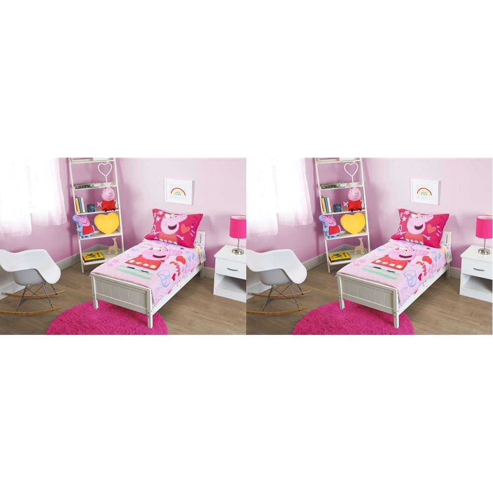 Peppa Pig - Be Nice & Kind 4 Pc Toddler Bed Set, Pink (Pack of 2) - 1