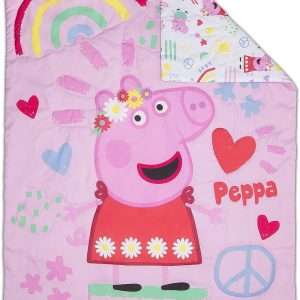Peppa Pig Be Nice & Kind 4 Piece Toddler Bedding Set - Includes Comforter, Sheet Set - Fitted and Top Sheet + Reversible Pillow Case for Girls Bed, Pink - 2