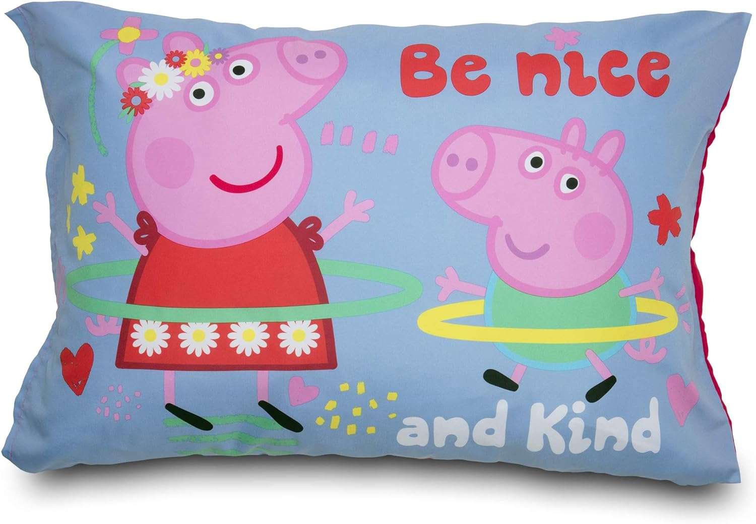 Peppa Pig Be Nice & Kind 4 Piece Toddler Bedding Set - Includes Comforter, Sheet Set - Fitted and Top Sheet + Reversible Pillow Case for Girls Bed, Pink - 6
