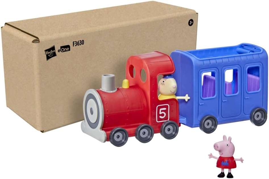 Peppa Pig Peppa’s Adventures Miss Rabbit’s Train 2-Part Detachable Vehicle Preschool Toy- 2 Figures, Rolling Wheels, for Ages 3 and Up - 2