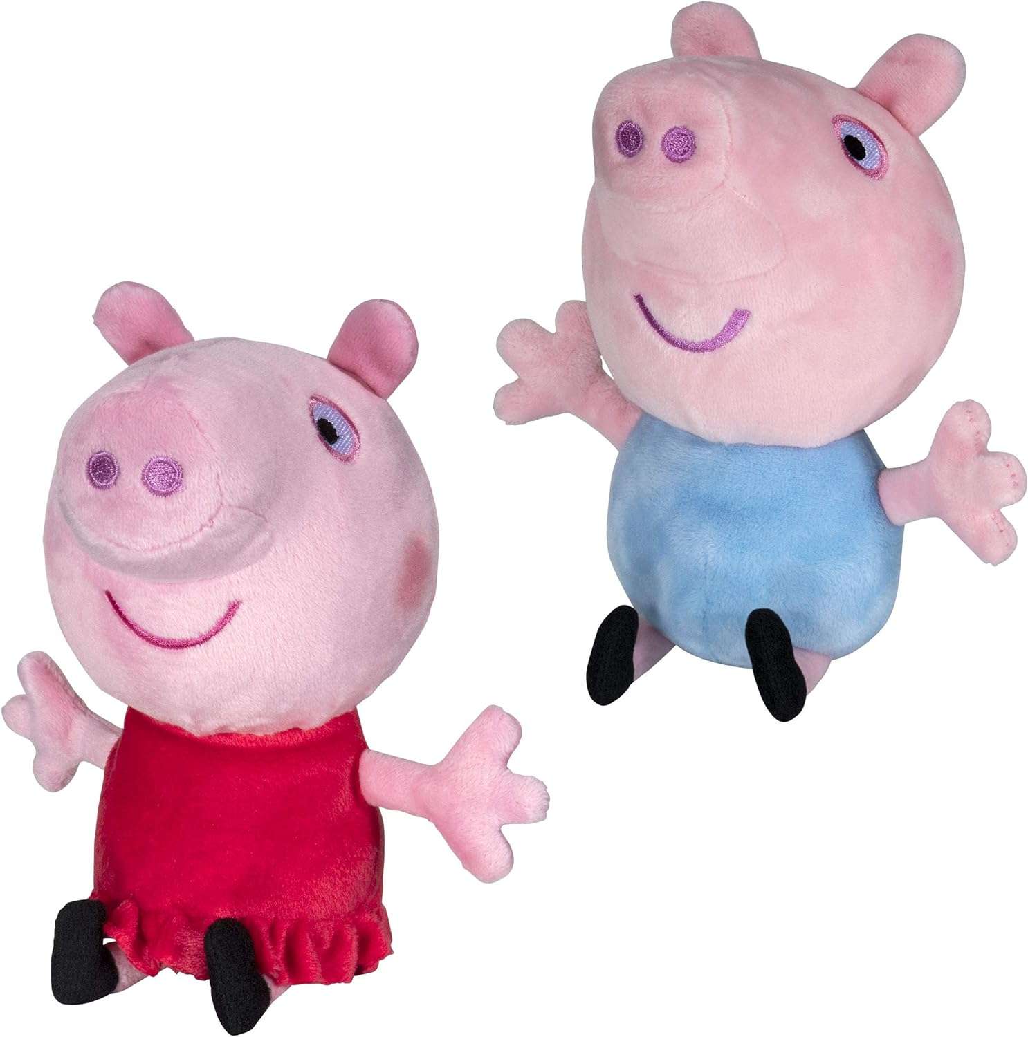 Peppa Pig and George Squeeze & Squish Plush Set, 6 – Soft & Cuddly Stuffed Animals - Toy Gift for Kids - 1