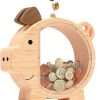 Summidate Wooden Piggy Bank for Kids, Cute Money Box for Boys and Girls, Unbreakable Wood Coin Bank, Creative Saving Money Jar Personalized Gifts - 1