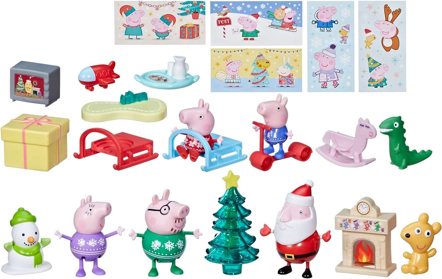 Peppa Pig Advent Calendar with 24 Surprise Toys and Stickers Including 5 Peppa Pig Figures, Preschool Toys for 3 Year Old Girls and Boys and Up - 4