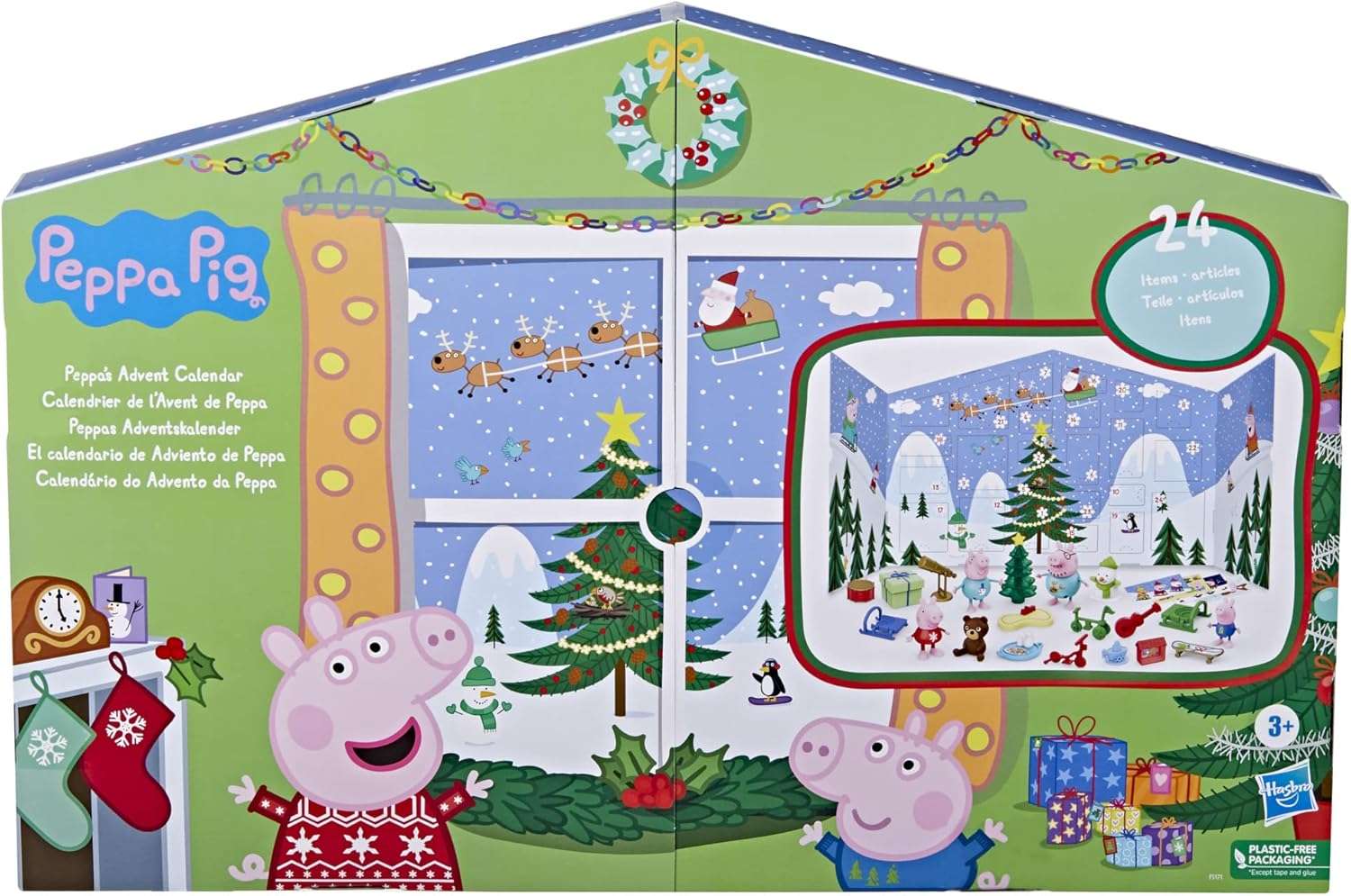 Peppa Pig Peppa’s Kids Advent Calendar, Contains 24 Surprise Toys, 4 Holiday Family Figures; Ages 3 and Up - 2