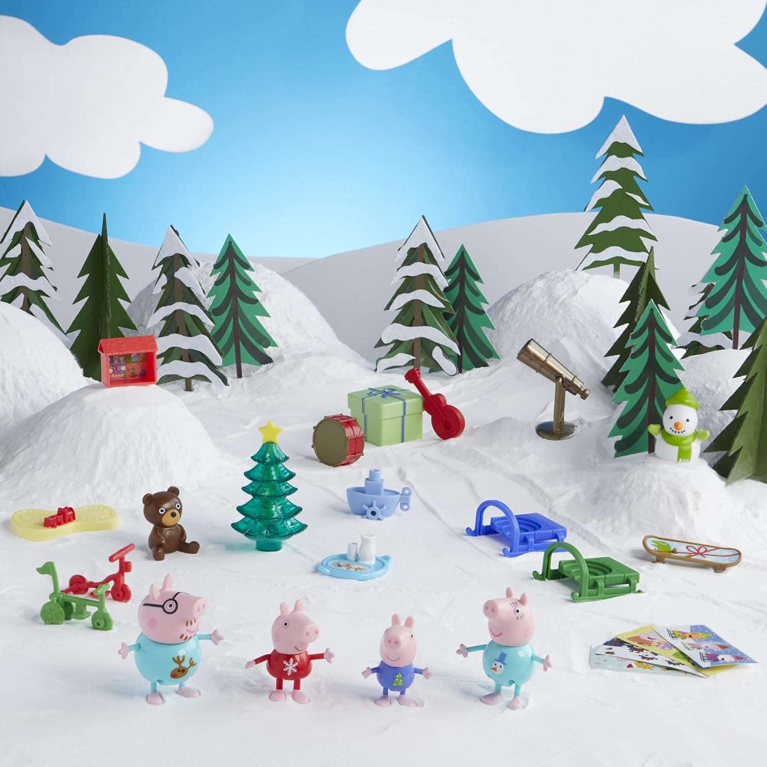 Peppa Pig Peppa’s Kids Advent Calendar, Contains 24 Surprise Toys, 4 Holiday Family Figures; Ages 3 and Up - 3