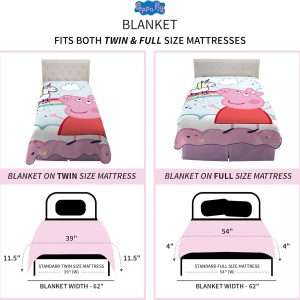 Franco Kids Bedding Super Soft Plush Micro Raschel Blanket, 62 in x 90 in, Peppa Pig - 4