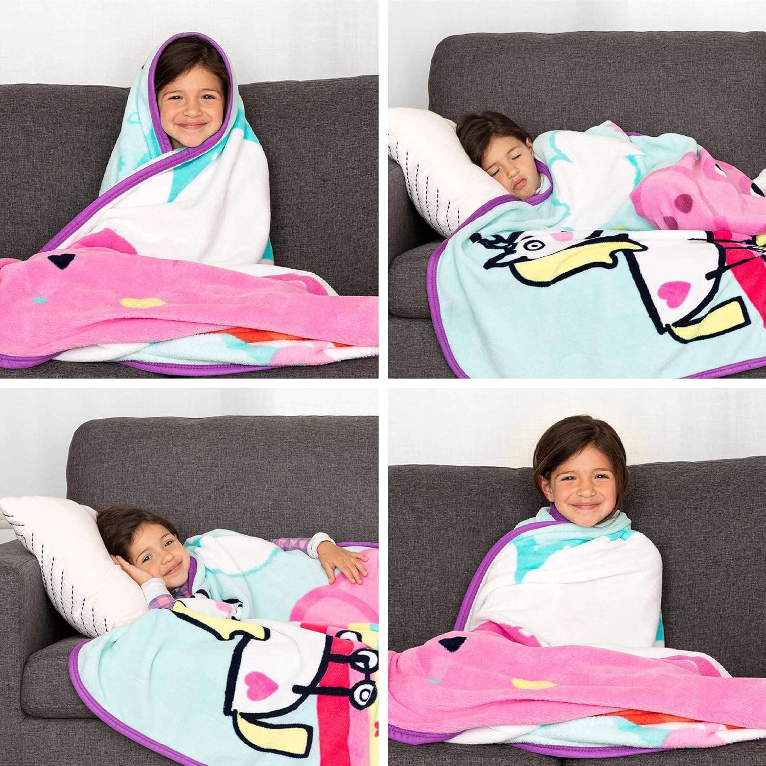 Franco Kids Bedding Super Soft Plush Micro Raschel Blanket, 62 in x 90 in, Peppa Pig - 5