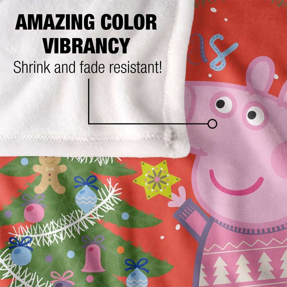 LOGOVISION Peppa Pig Blanket Christmas Fun Kids Silky Touch Blanket, 36 x 58 - 4