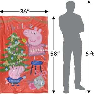 LOGOVISION Peppa Pig Blanket Christmas Fun Kids Silky Touch Blanket, 36 x 58 - 5