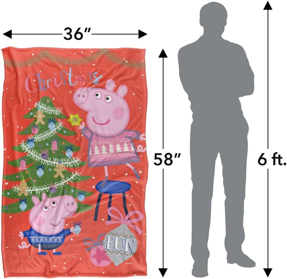 LOGOVISION Peppa Pig Blanket Christmas Fun Kids Silky Touch Blanket, 36 x 58 - 5