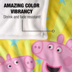 LOGOVISION Peppa Pig High Five Peppa and George Kids Silky Touch Blanket, 36 x 58 - 4
