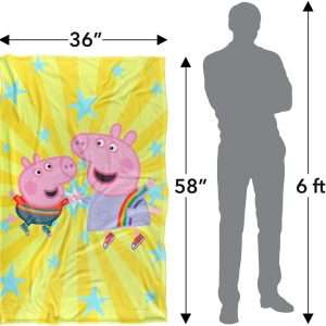 LOGOVISION Peppa Pig High Five Peppa and George Kids Silky Touch Blanket, 36 x 58 - 5