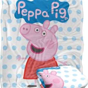 LOGOVISION Peppa Pig Kids Silky Touch Blanket, 50x60 Peppa and Logo - 1