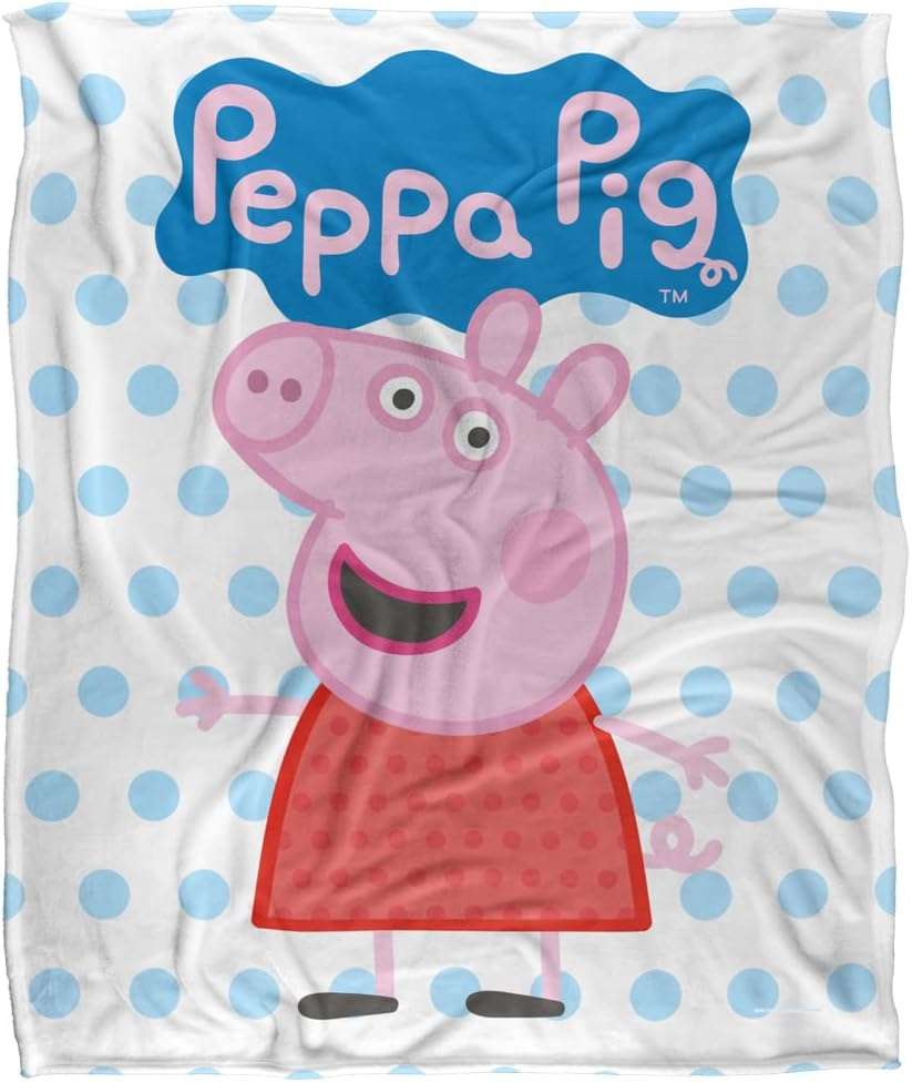 LOGOVISION Peppa Pig Kids Silky Touch Blanket, 50x60 Peppa and Logo - 2