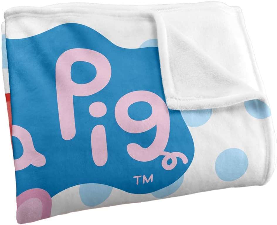 LOGOVISION Peppa Pig Kids Silky Touch Blanket, 50x60 Peppa and Logo - 3
