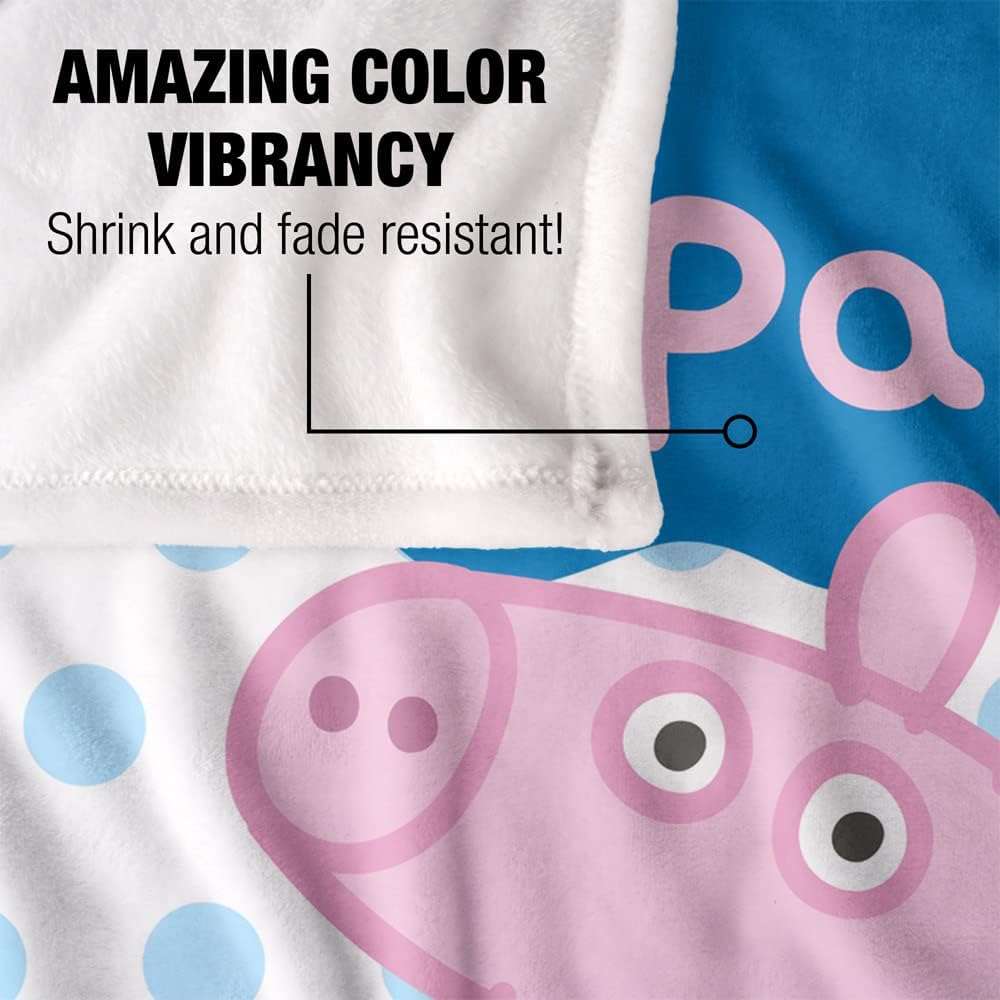 LOGOVISION Peppa Pig Kids Silky Touch Blanket, 50x60 Peppa and Logo - 4