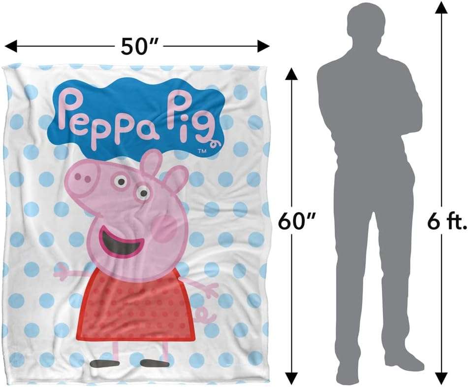 LOGOVISION Peppa Pig Kids Silky Touch Blanket, 50x60 Peppa and Logo - 5