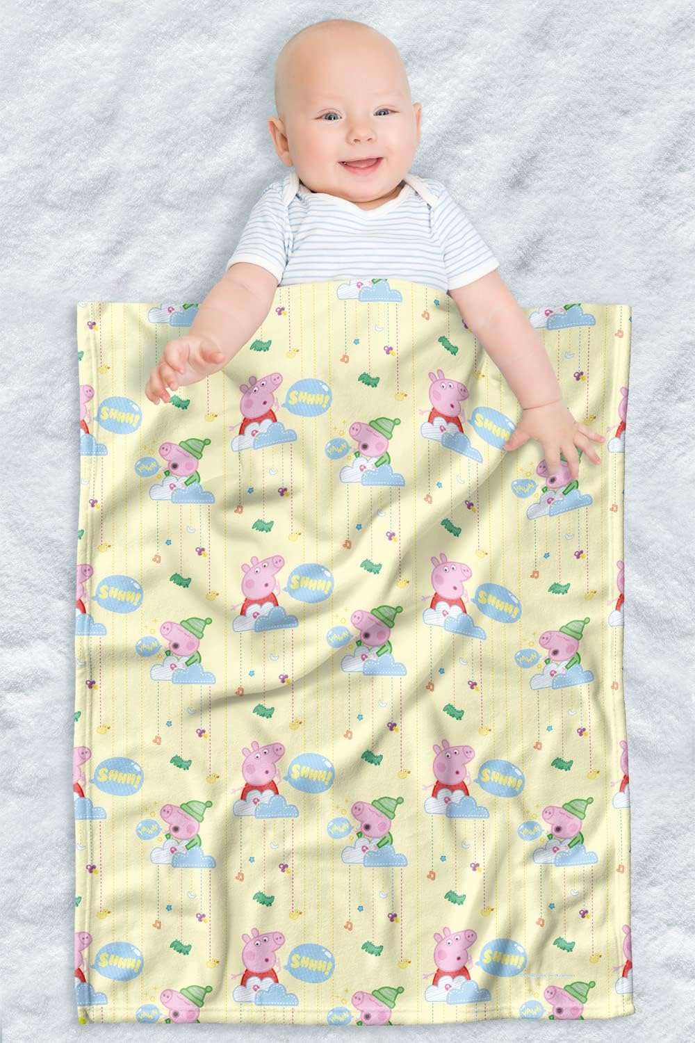 LOGOVISION Peppa Pig Lightweight Baby Blanket, 30X40, Shh Baby's Sleeping Unisex for Infants Girls & Boys - 1