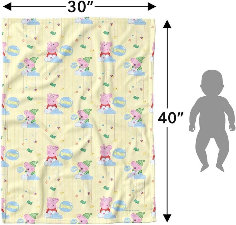 LOGOVISION Peppa Pig Lightweight Baby Blanket, 30X40, Shh Baby's Sleeping Unisex for Infants Girls & Boys - 6