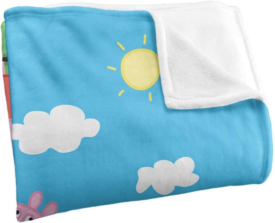 LOGOVISION Peppa Pig Peppa and George Sunny Day Kids Silky Touch Blanket, 36 x 58 - 3