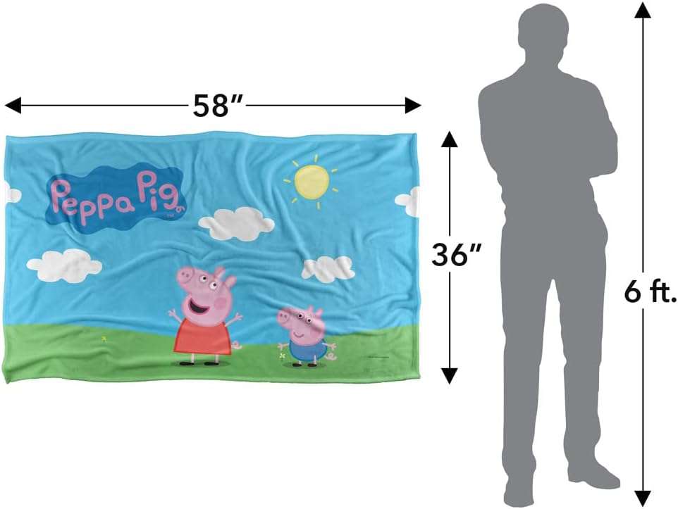 LOGOVISION Peppa Pig Peppa and George Sunny Day Kids Silky Touch Blanket, 36 x 58 - 5