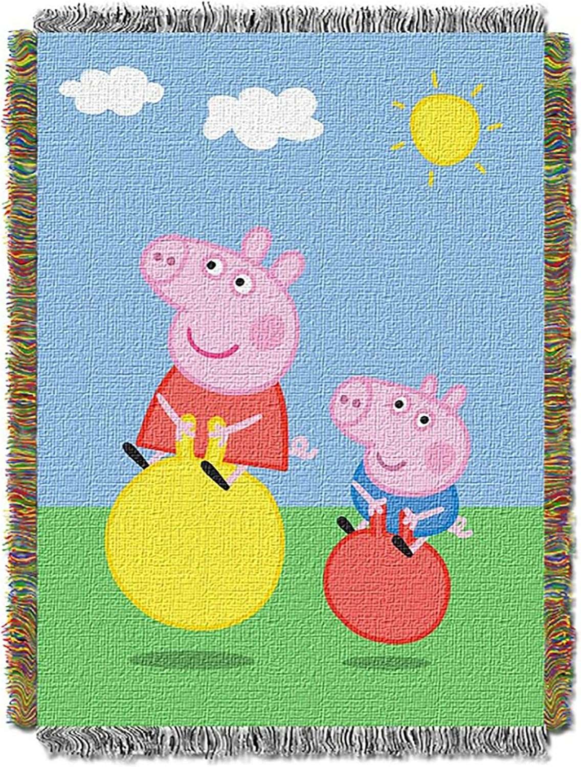Northwest Peppa Pig, Bounce Woven Tapestry, 48 X 60 Throw Blanket - 1