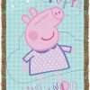 Northwest Peppa Pig Woven Tapestry Throw Blanket, 48 x 60, Peppa Pig