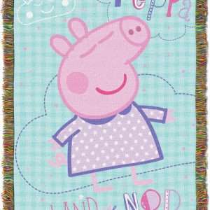 Northwest Peppa Pig Woven Tapestry Throw Blanket, 48 x 60, Peppa Pig