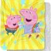 Peppa Pig Blanket, 50x60 High Five Peppa and George Silky Touch Sherpa Back Super Soft Throw Blanket - 1