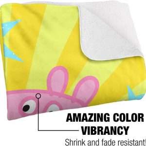 Peppa Pig Blanket, 50x60 High Five Peppa and George Silky Touch Sherpa Back Super Soft Throw Blanket - 3