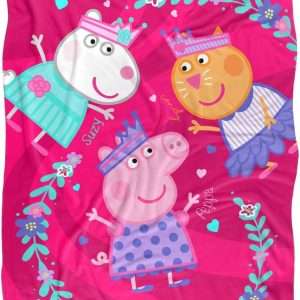 Peppa Pig Blanket, 50x60 Peppa Suzy Candy Friends Silky Touch Sherpa Back Super Soft Throw Blanket - 2