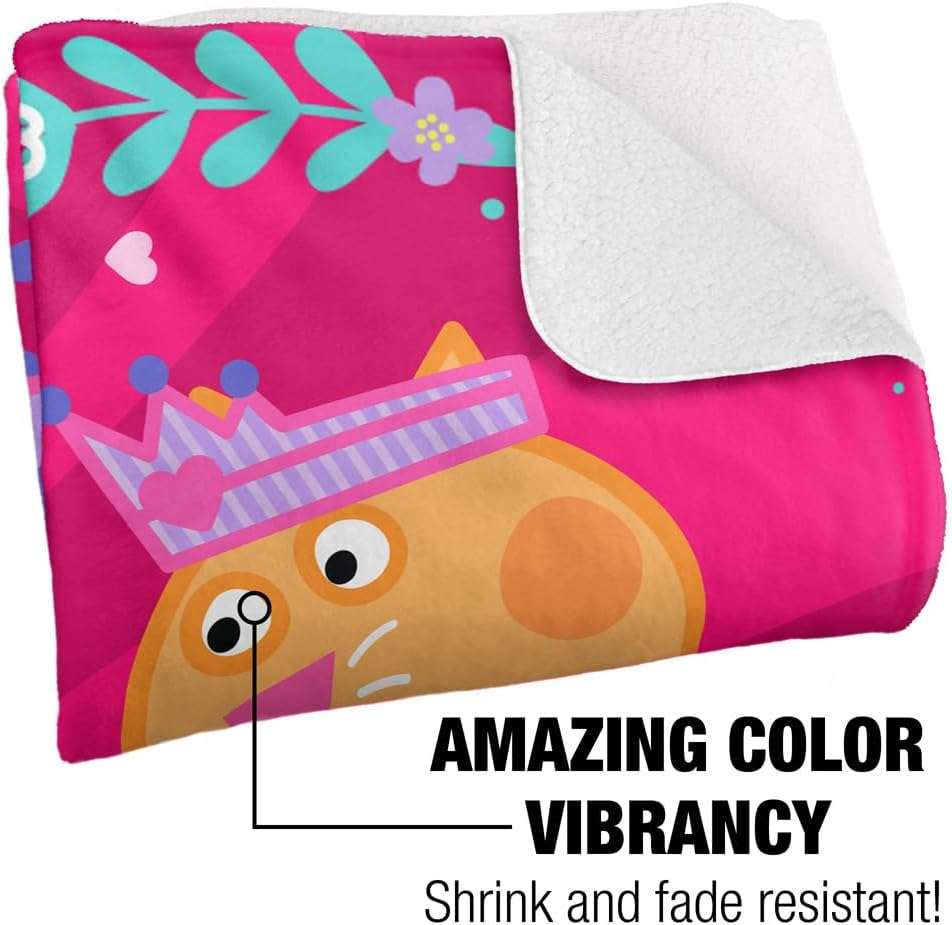 Peppa Pig Blanket, 50x60 Peppa Suzy Candy Friends Silky Touch Sherpa Back Super Soft Throw Blanket - 3