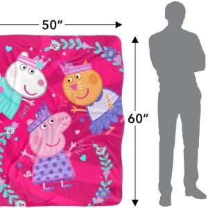 Peppa Pig Blanket, 50x60 Peppa Suzy Candy Friends Silky Touch Sherpa Back Super Soft Throw Blanket - 5