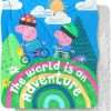 Peppa Pig Blanket, 50x60 World is an Adventure Peppa and George Silky Touch Sherpa Back Super Soft Throw Blanket - 1