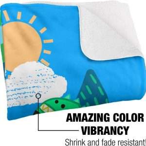 Peppa Pig Blanket, 50x60 World is an Adventure Peppa and George Silky Touch Sherpa Back Super Soft Throw Blanket - 3