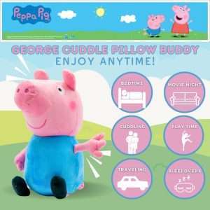 Franco Peppa Pig George Bedding Super Soft Plush Cuddle Pillow Buddy, (Officially Licensed Product) - 2