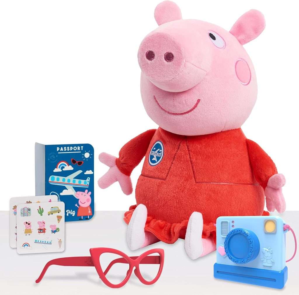 Peppa Pig 13.5-Inch Tourist Peppa Pig Plushie Stuffed Animal, Pig, Light Up Camera, Kids Toys for Ages 3 Up, Amazon Exclusive by Just Play - 2