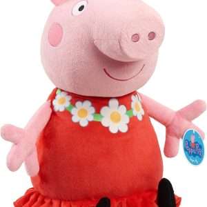 Peppa Pig 24.75-inch Jumbo Plushie Stuffed Animal, Soft Non-Removable Red Dress with Flower Embroidered Details, Kids Toys for Ages 3 Up by Just Play - 4