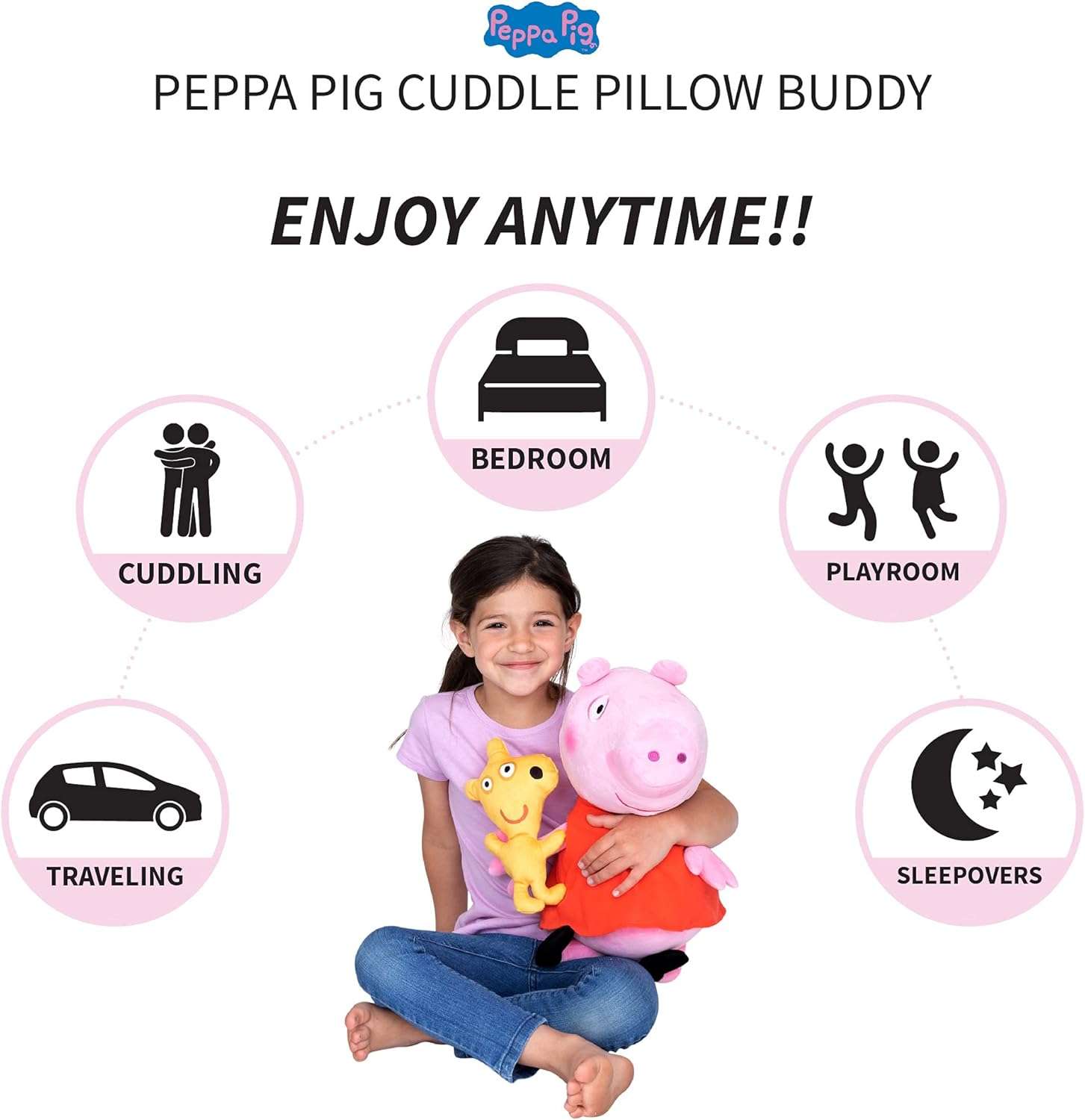 Peppa Pig Kids Bedding Super Soft Plush Cuddle Pillow Buddy, One Size, By Franco - 3